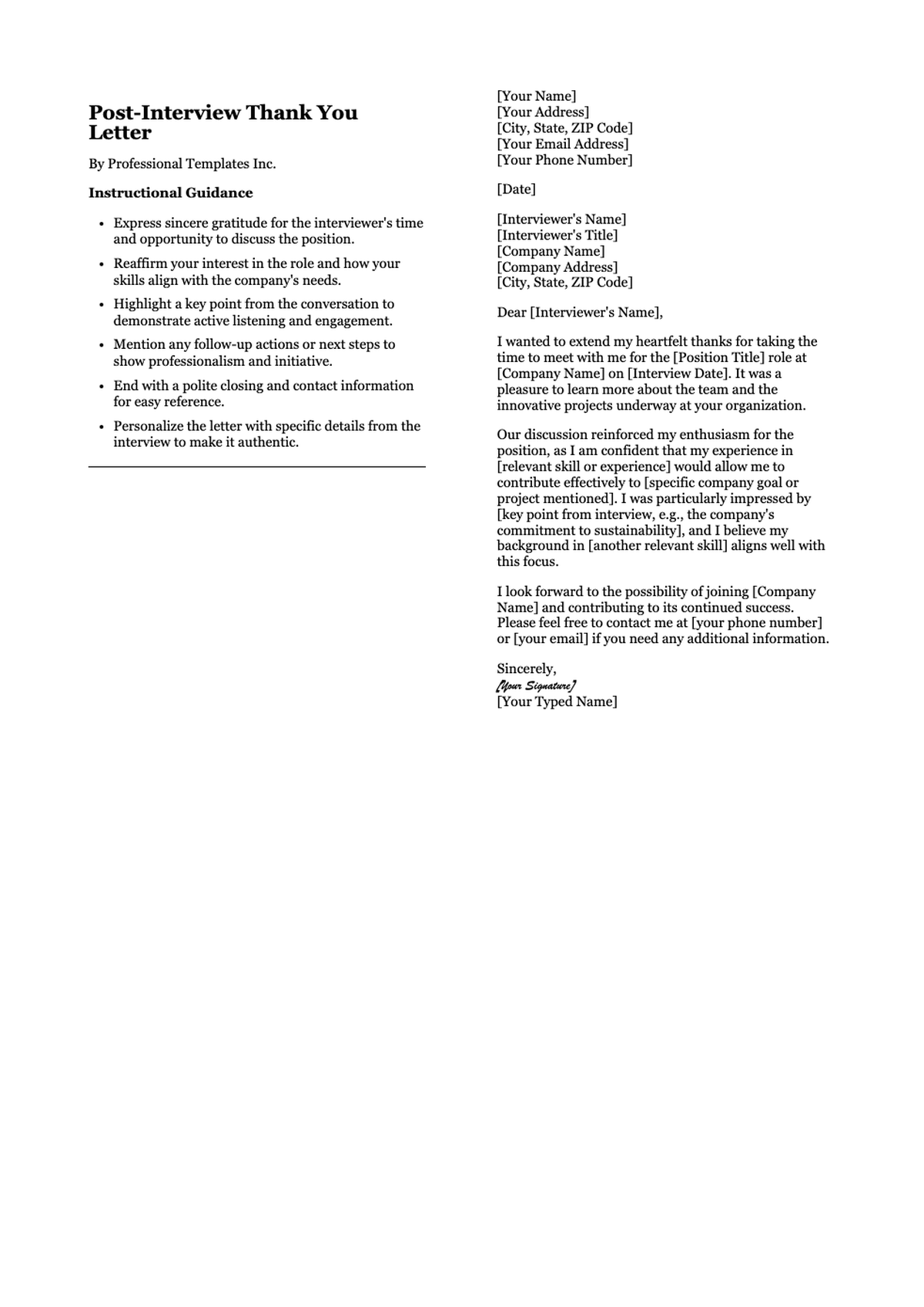 Post interview thank you letter template with sample and guidelines_variant_2